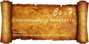 Cseresznyés Henrietta névjegykártya