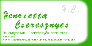 henrietta cseresznyes business card